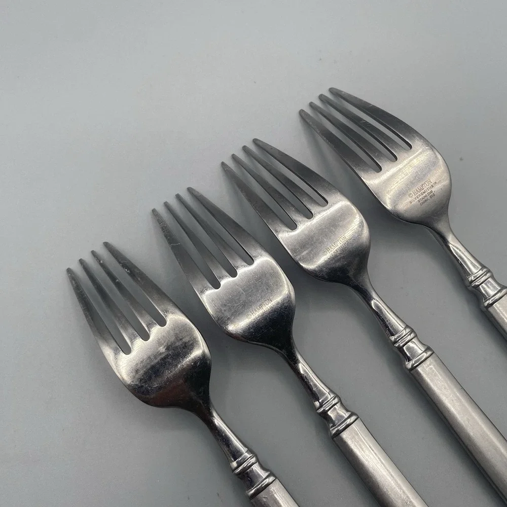 Hampton Silversmiths OPTIMUM  4pcs Salad Forks Frosted Stainless Flatware 6-7/8